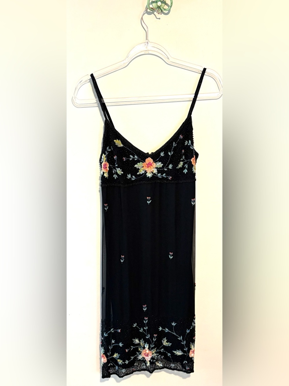 Vintage 90s y2k cache black silk beaded fairy dress - Picture 3 of 9